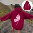 thumbnail image 2 of Chandail à Capuche Imprimé à Manches Longues pour Femmes, Ample, Oversize, Chandail, Blouse, 2 of 5