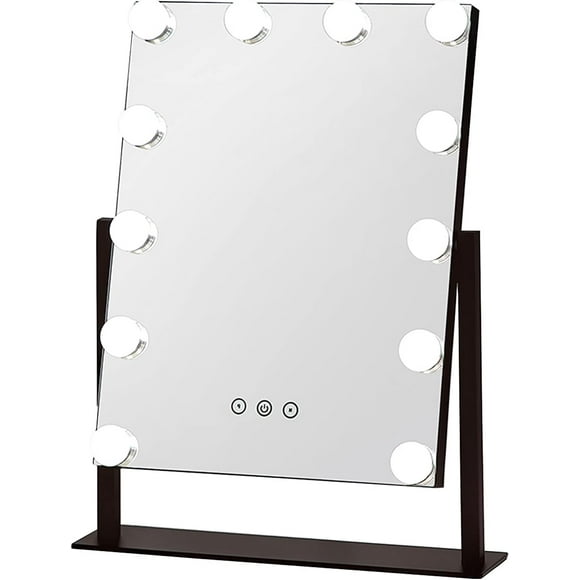 Makeup Mirror,Dressing Table Mirror With Lights, Makeup Mirror With Lights Bulbs,12 LED Lights Vanity Mirror With Touch Contr