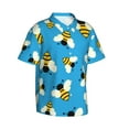 thumbnail image 2 of Disketp Hawaiian Shirts For Men,Flying Bees Print Mens Casual Short Sleeve Button Down Shirts Beach Shirt, 2 of 8