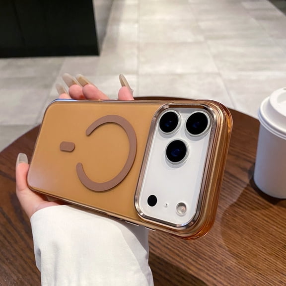 TECH CIRCLE For iPhone 14 Pro PC TPU Magnetic Matte Case Anti-Scratch Shockproof Anti-Fingerprint Non-Slip Wireless Charging Lightweight Slim Cute Candy Color Cover,Desertgold