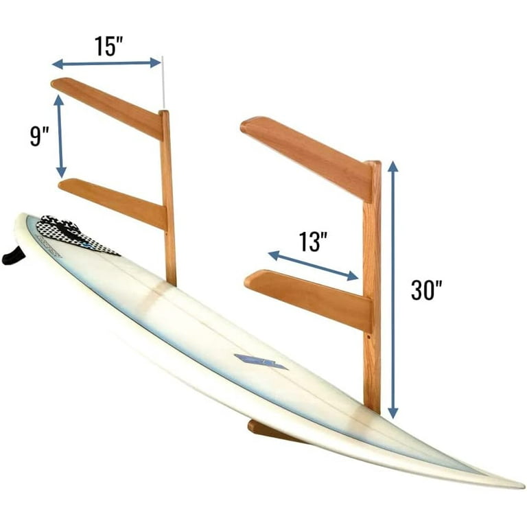 StoreYourBoard Timber Surfboard Wall Rack Holds 3 Surfboards Wood Home Storage Mount System