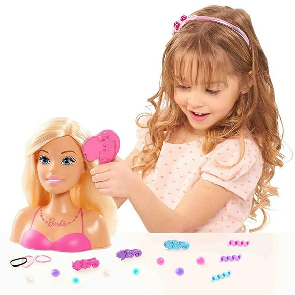 Barbie 20pc Tête de Coiffure Poupée avec Barrettes et Peigne à Cheveux