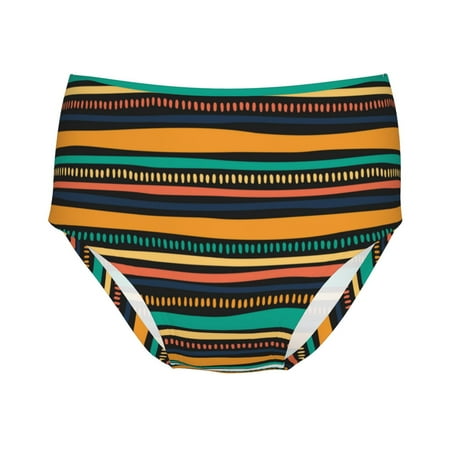 Girls Underwear  colorful stripes pattern Soft Breathable Cotton Girls Panties  Kids Cute Stretch Underwear Brief for Teen and Toddlers Girls