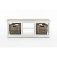 thumbnail image 6 of NovaSolo Halifax Entryway Bench with Cushion and Baskets Wood in Pure White, 6 of 14