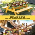 thumbnail image 6 of Brown Balls Table Cloths for 5 Foot Rectangle Tables, Baseball Tennis Basketball Football Patio Waterproof Elastic Fitted Tablecloths, Washable Rectangular Table Cover for Camping, 6 of 8