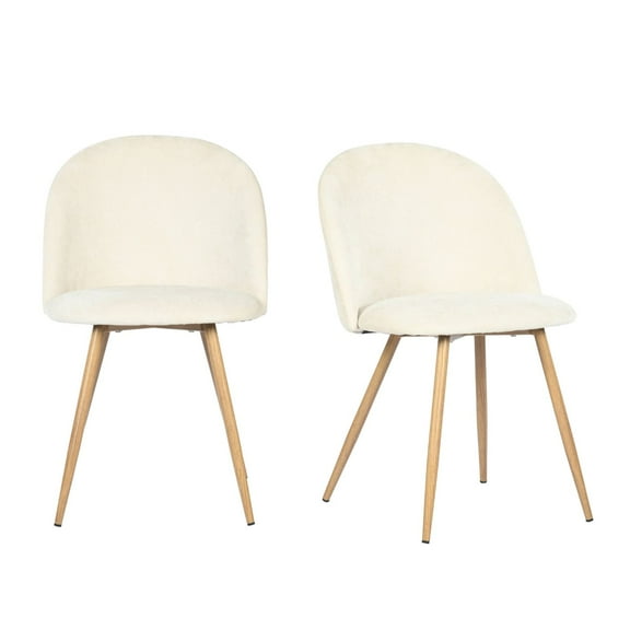 Homycasa Beige Dining Chair Set of 2 Comfortable Upholstered Chairs