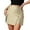 Beige, variant on MuXiKeJi Clothes High Waisted Elastic Mini Skort with Double Slit Side Zipper A-Line Short Skirt Pants for Women