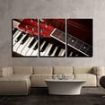 thumbnail image 2 of wall26 - 3 Piece Canvas Wall Art - Acoustic Guitar Neck on Piano Keys - Modern Home Art Stretched and Framed Ready to Hang - 16"x24"x3 Panels, 2 of 4