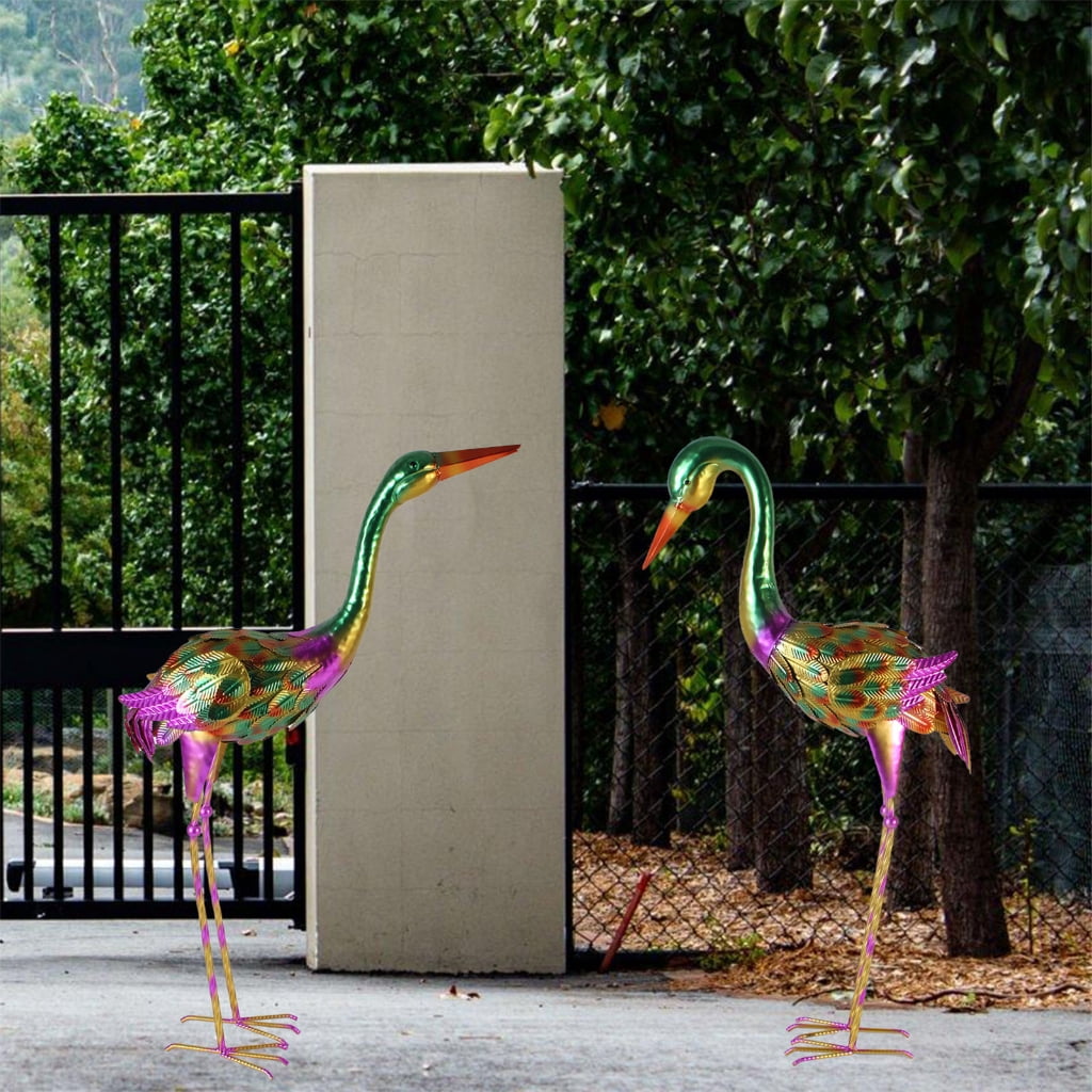 Elegant Low Head Cranes Sculpture For Outdoor Landscape Lawn And Hallway Design