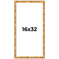 16x32 Frame Gold Bamboo Solid Wood Picture Frame | 1 Inch Moulding Width | Interior Frame Depth