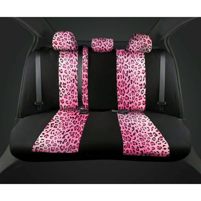 Hot Pink Car Seat Covers Full Set Cute Leopard Print Car Accessories for  Women