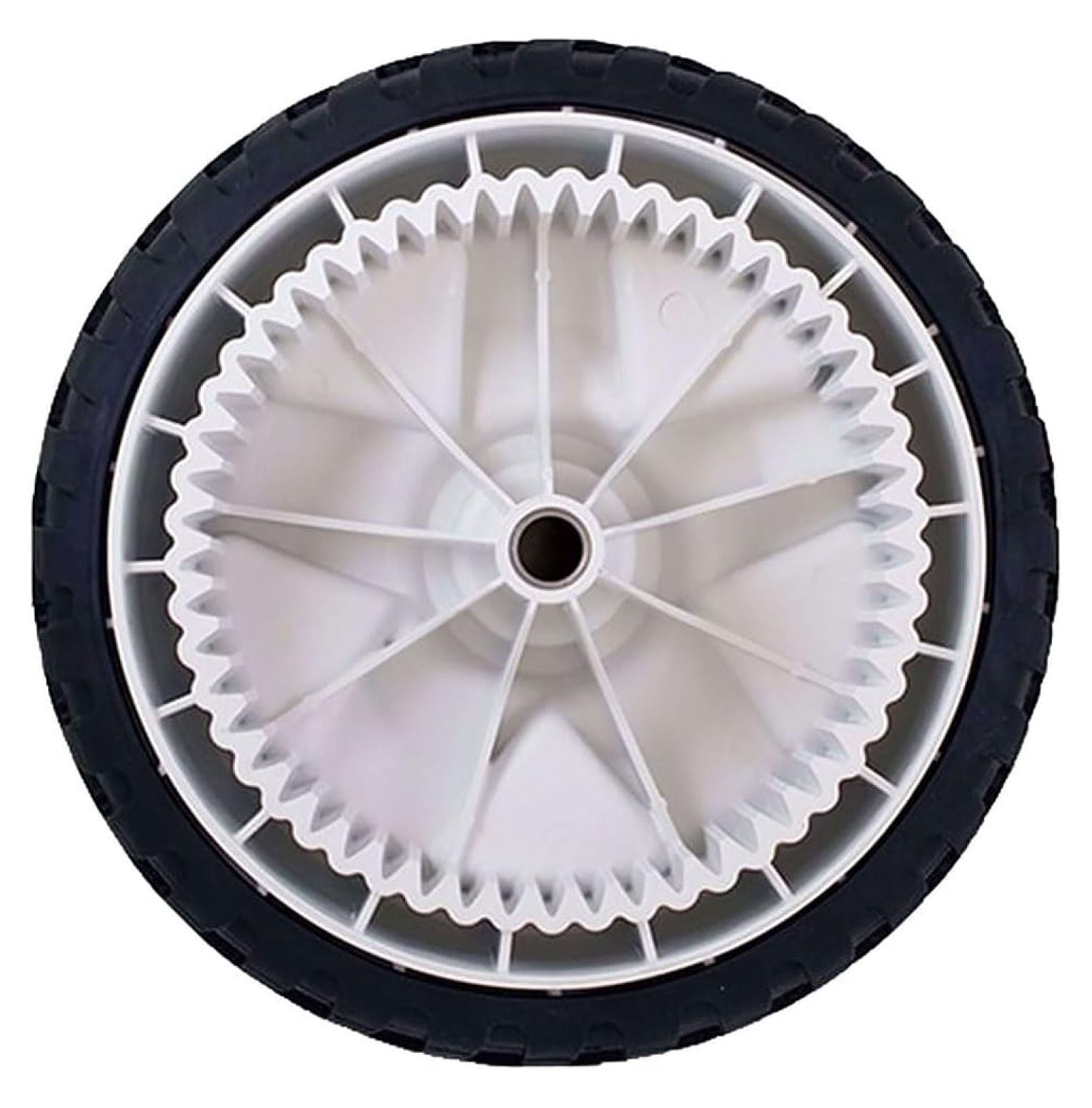 Genuine 2-Pack of 137-4832 (Replaces 119-) Front Drive Wheels for FWD 22in Recycler Lawn Mowers 20339 20377 20378 20379 20959 21378 21761, Black and White