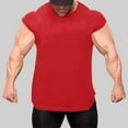 thumbnail image 2 of USNSM Mens Cotton Sleeveless Tank Tops Cut Off Muscle Gym T Shirts Quick Dry Lightweight Running Beach Loose Fit Tees Red L, 2 of 8