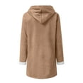 thumbnail image 4 of Winter Jackets for Women Sherpa Lined Jacket Duffle Toggle Coat Color:Coffee Size:S, 4 of 5