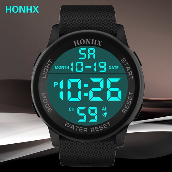 Men's Luxury Military Waterproof Watch with Analog-Digital Display and LED Backlight