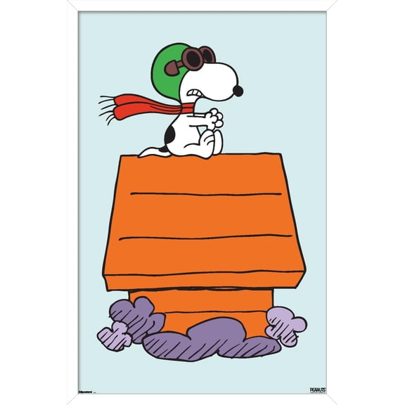 Peanuts - Snoopy Flying Ace Wall Poster, 14.725" x 22.375" Framed