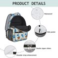 thumbnail image 4 of Baseballs and Gloves Light Blue Pattern Backpack for School, Cute School Bag with Adjustable Shoulder Straps and Padded Back, 15.3"x11"x6.7", 4 of 5