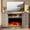 Gray, variant on Time Ray Fireplace TV Stand for TVs Up to 85", Electric Fireplace with Media Console with Storage, Adjustable Shelves & Sliding Barn Doors,White