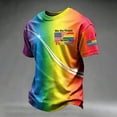 thumbnail image 3 of Havenx 4th Of July Shirts for Men Short Sleeve Rainbow Print Shirt Crew Neck American Flag Design Tshirts 1776–2026 Patriotic Independence Day Top,Vermilion 3XL, 3 of 4