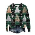 thumbnail image 4 of Christmas Sweatshirts for Women Funny Christmas Tree Print Sweater Tops Long Sleeve Crew Neck Blouses Lounge Warm Thermal Pullover Sweater Blouses Cute Christmas Bell Top Christmas Gifts, 4 of 4