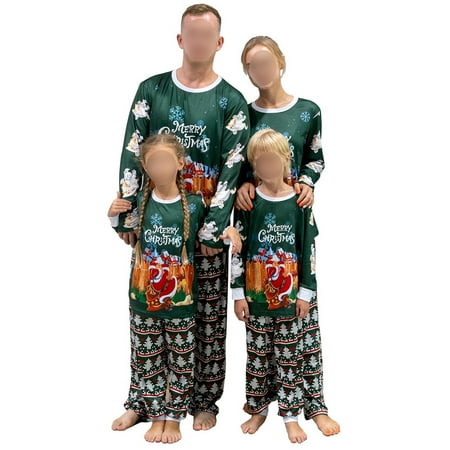 

JBEELATE Christmas Xmas Family Matching Set Pajamas Sleepwear Nightwear Kids Adult Santa Claus Pyjamas