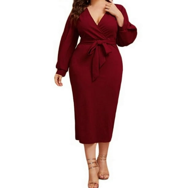 Vestido Dama Mujer Sexi Elegante C/cinturón Talla Extra Plus DaraBaby Vest053
