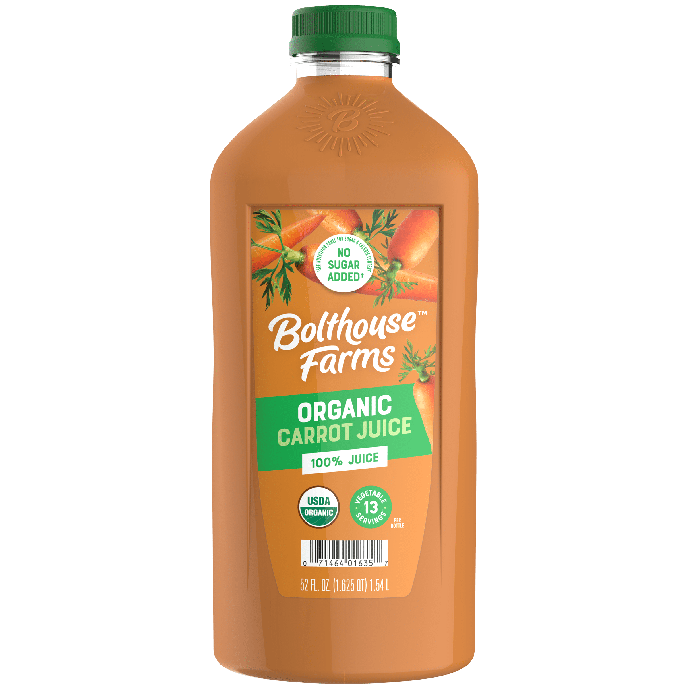 Bolthouse Farms 100% Organic Carrot Vegetable Juice, 52 oz