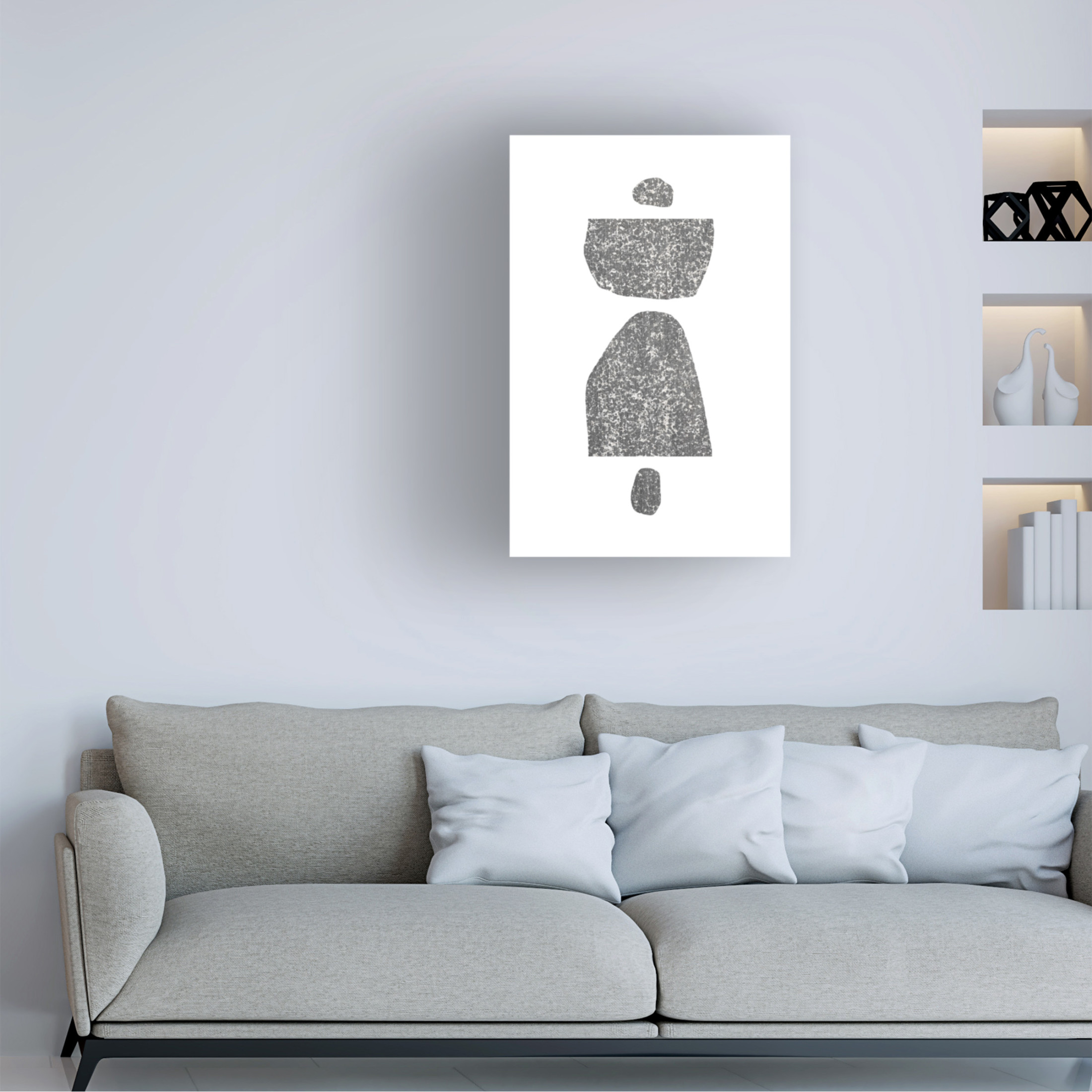 Trademark Fine Art uplusmestudio Textured Shapes Canvas Wall Art