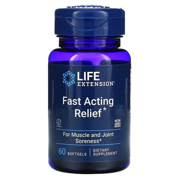 Life Extension | Fast Acting Relief, 60 Cápsulas, Suplemento para el Apoyo de las Inflamaciones