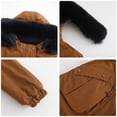 thumbnail image 5 of Honeeladyy Womens Winter Thicken Puffer Coat Warm Snow Jacket with Fur Removable Hood Waterproof Reversible Outwear for Skiing Hunting New Year Gift Brown XXXL, 5 of 6