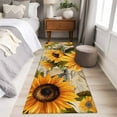 thumbnail image 5 of Sunflower Retro 2x6 Kitchen Runner Rug, Farmhouse Vintage Botanical Floral Non-Skid Rubber Backing Large Rectangle Rugs - Living Room Bedroom Home Office, Indoor Floor Mat Carpets Washable Rug, 5 of 9