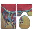 thumbnail image 1 of CHAPLLE Mesquite Joe 3 Piece Bathroom Rugs Set Bath Rug Contour Mat and Toilet Lid Cover, 1 of 2