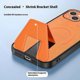 thumbnail image 2 of For iPhone 14 Case Compatible with MagSafe Kickstand PC TPU PU Phone Cover - Orange, 2 of 5