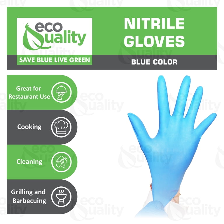 Lot De 100 Gants Nitrile Noir/bleu Sans Poudre - Taille S à XL, Sans Latex, Sécurité Alimentaire
