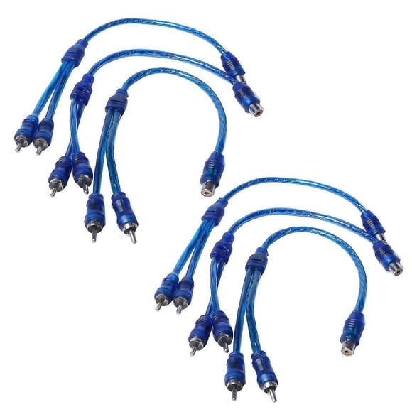 6 piezas de conexión de audio para cable adaptador divisor de 1 RCA hembra a 2 RCA macho