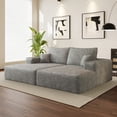 thumbnail image 2 of Wiilayok 74.8" Modern Sofa bed With Dual sleeper,Oversized Boneless lounger for Living Room Bedroom,No Assembly Required,Gray (Plush Corduroy Fabric), 2 of 9