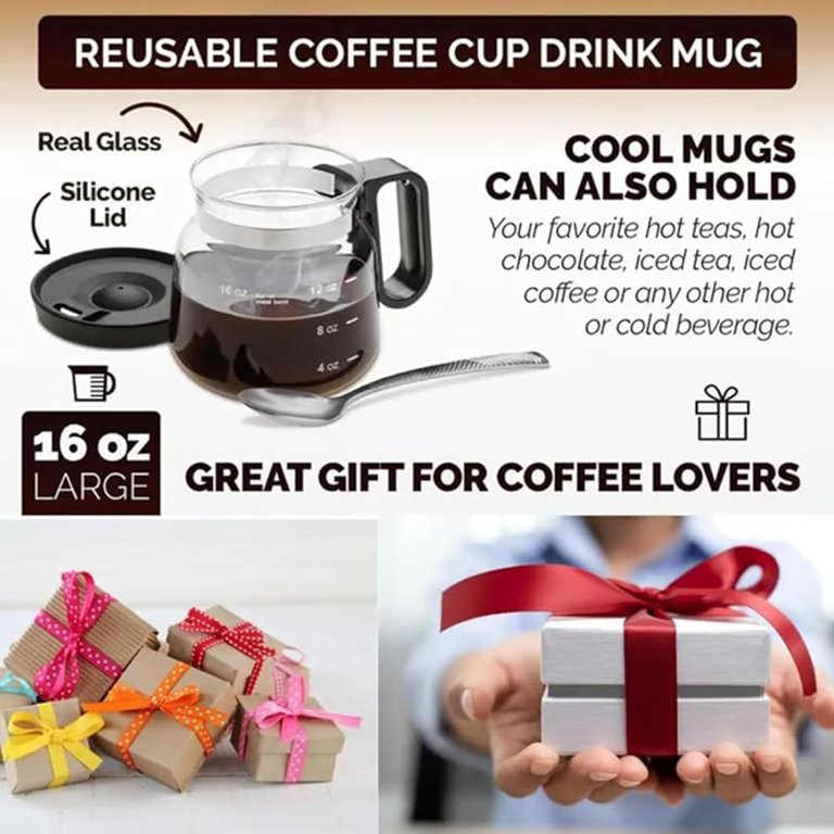 16 Oz Coffee Pot Mug with Spill Proof Lid That Looks Like a Coffee Pot  Unique Heatproof Mini Novelty Funny Coffee Mug for Friends Coworkers Office  ...
