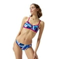 thumbnail image 1 of Speedo Women's Printed Tie Back Keyhole Top - Paint Splash Magenta Haze, Size: X-Small, 1 of 4
