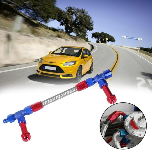 TB&W 8 AN Dual Feed Fuel Line Carb Red Blue Fittings Braid for Holley