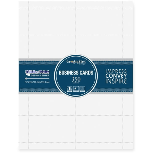 Geographics Inkjet, Laser Business Card 30 Recycled, White, 350