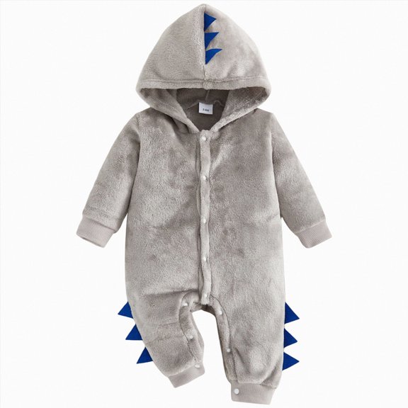 6-9 Months Infant Jumpsuit Baby Romper Newborn Infant Clothes Boys And Girls Baby Rompers Long Sleeve Newborn Fall Winter Clothes,Grey Jumpsuit Sleep & Play One-Piece Bodysuit