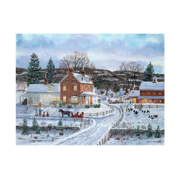 Canvas Wall Art - Bob Fair 'Guests for Dinner' Wall Art for Living Room, Bedroom, or Office Décor by Trademark Fine Art - 19 x 14 Inches