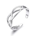 thumbnail image 1 of Anillo de plata de ley 925 maciza para mujer, anillo de pulgar de plata vintage ajustable, anillos de dedo abiertos unisex redimensionables para mujeres, hombres y niñas JFHHH pequeña, 1 of 5
