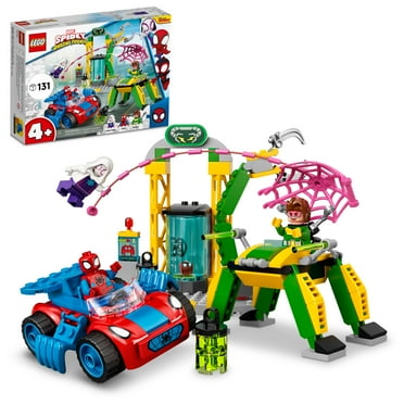 LEGO Marvel Spidey And His Amazing Friends Spider-Man at Doc Ock’s Lab 10783 Building Kit; Super-Hero Playset with Spider-Man, a Vehicle and 2 Other Minifigures; Gift for Kids Aged 4  (131 Pieces)