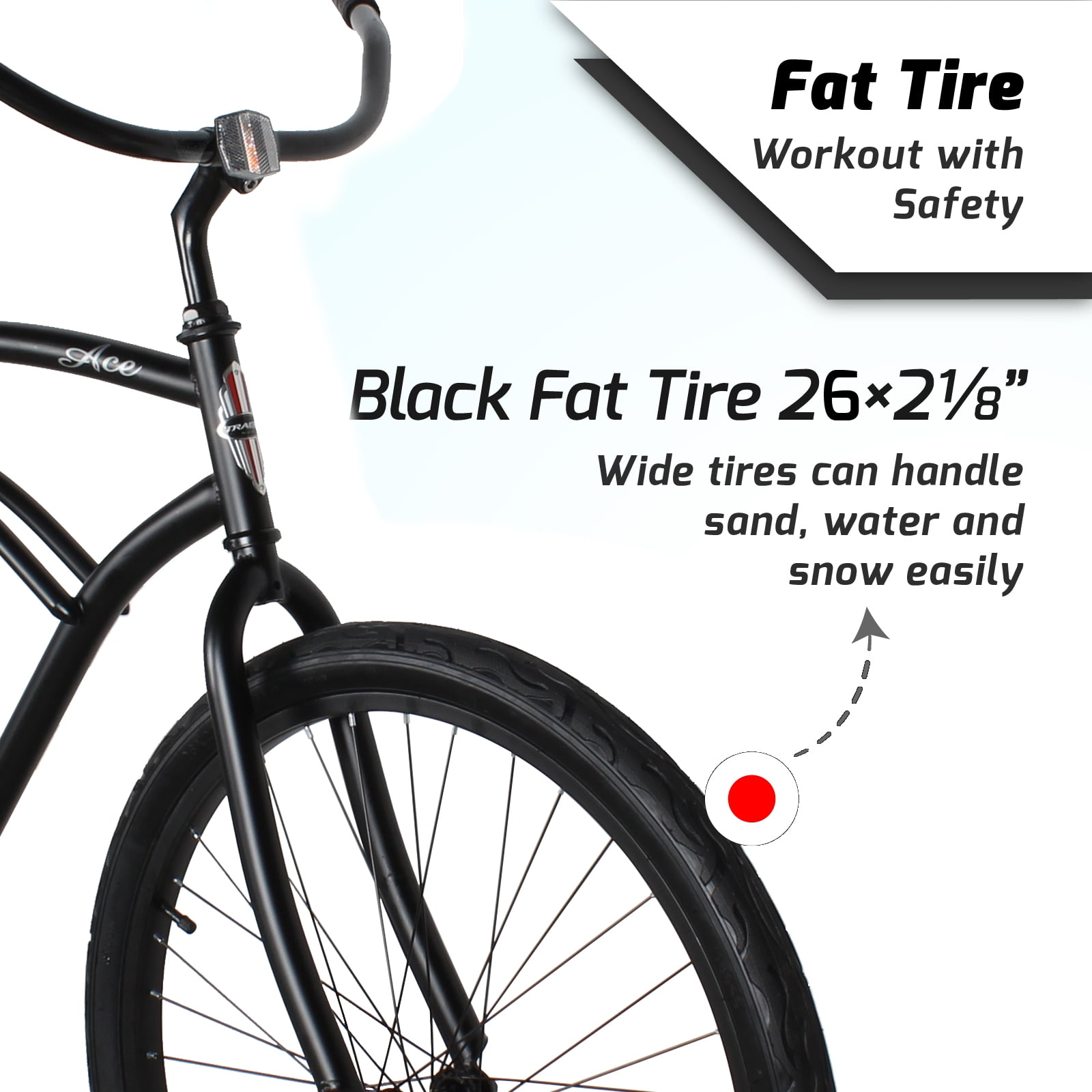Tracer Ace 26 Inch Beach Cruiser Bikes Single Speed with