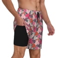 thumbnail image 2 of Picia Hearts for Valentines day Pattern Mens Swim Trunks with Compression Liner Stretch Beach Shorts Quick Dry with Zipper Pockets No-Chafing Board Shorts-Medium, 2 of 6