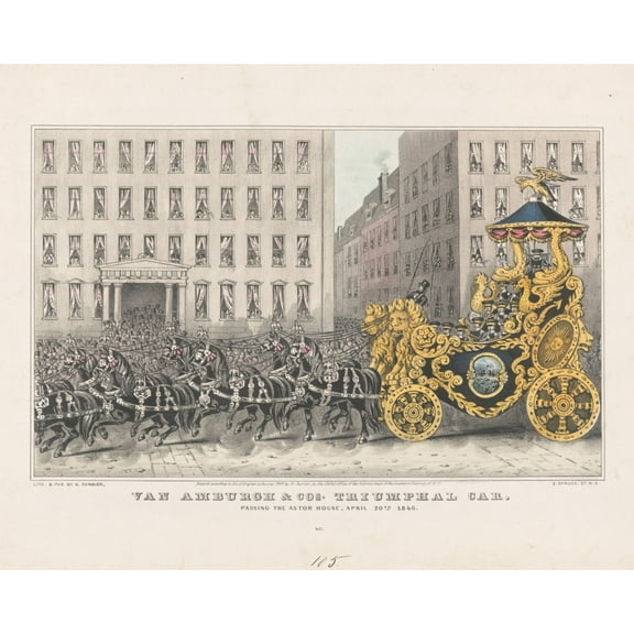 Print: Van Amburgh & Cos. Triumphal Car: Passing The Astor House, April