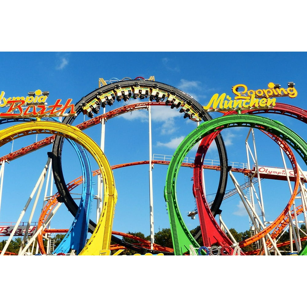 Fivefold Looping Olympia Looping Roller Coaster20 Inch By 30 Inch