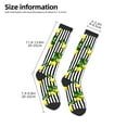 thumbnail image 5 of Balery Lemons on Striped Printed Novelty Socks Men's Women's Crew Socks Sports Socks Knee High Socks Cotton Socks Quirky and Cool Socks, 5 of 9