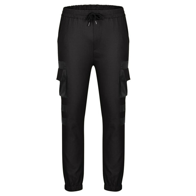 Men's Trendy Color Block Patchwork Cargo Pants Slim Fit